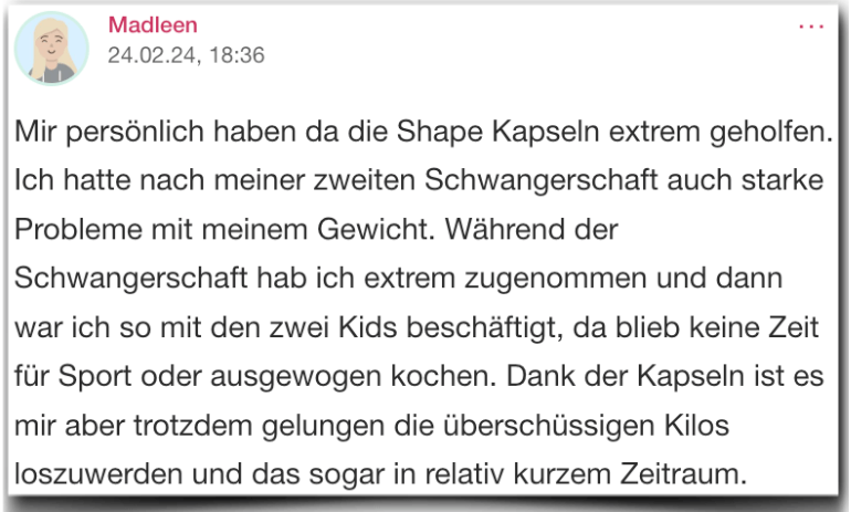 Shape Kapseln Erfahrung Erfahrungen Erfahrungsberichte